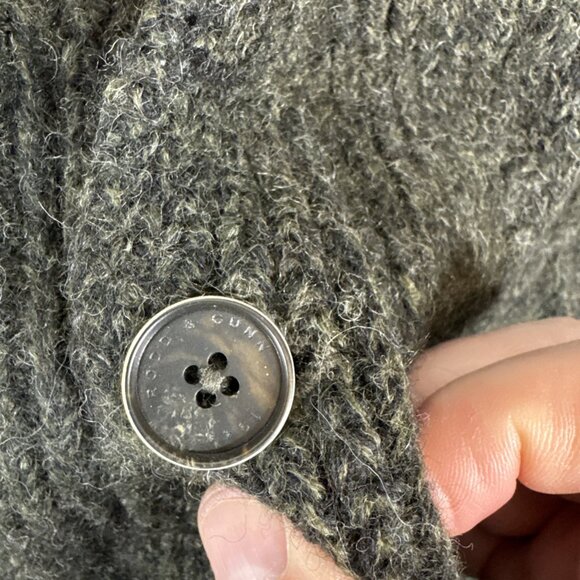 Rodd & Gunn 100% Wool Shawl Collar Cable Knit Cardigan Men’s M Gray Green - Picture 4 of 8